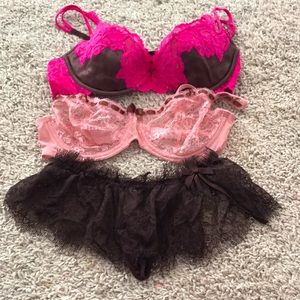 Victoria’s Secret bras&panties skirt:from the very sexy line/brown, pink & rose
